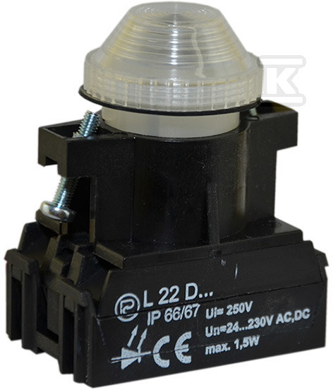 Lampa L22WD/24V-230V biela - W0-LDU1-L22WD B